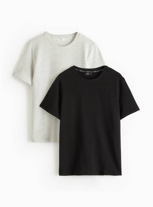 Black & Grey Pyjama T-Shirt 2 Pack L