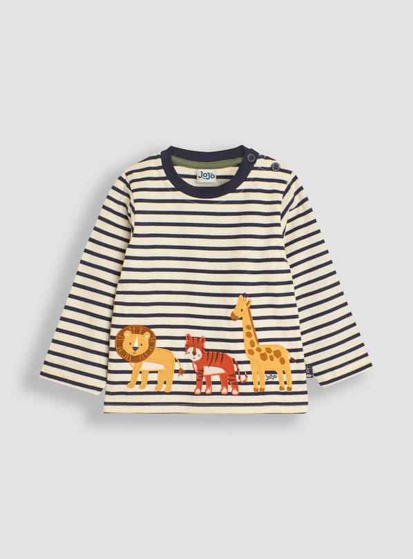 JOJO MAMAN BÉBÉ Safari Animals Applique Top 12-18 months