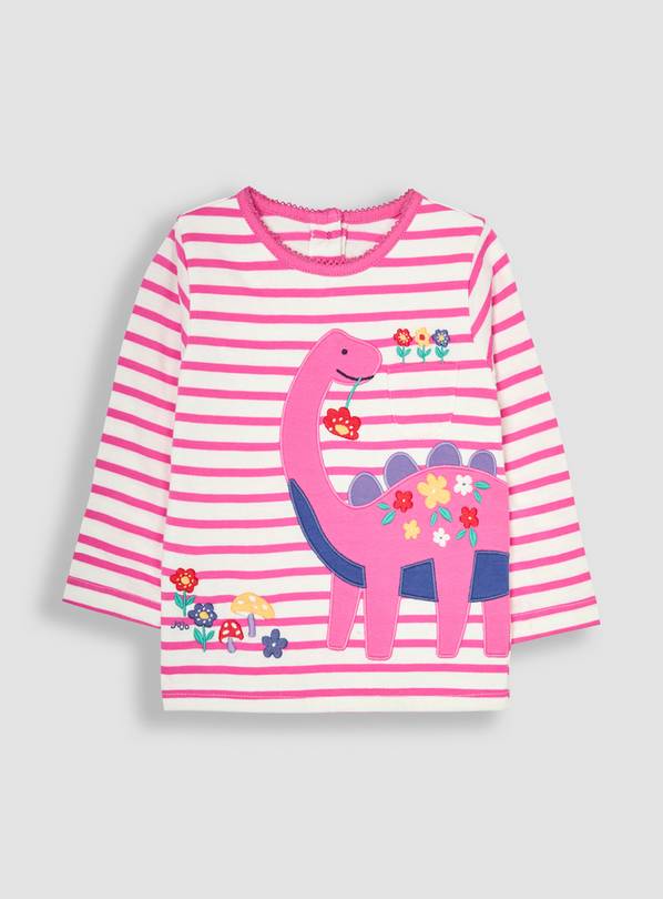 JOJO MAMAN BÉBÉ Dino Applique Top 6-12 month