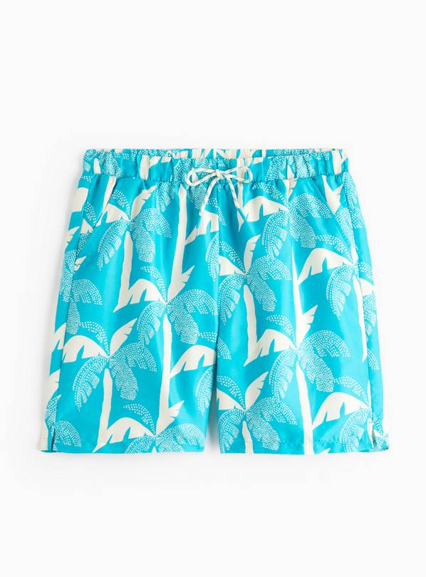 Blue Palm Print Swim Shorts XL