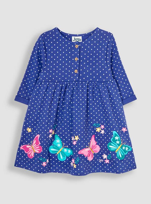 JOJO MAMAN B&Eacute;B&Eacute; Butterfly Applique Button Front Dress 18-24 Month