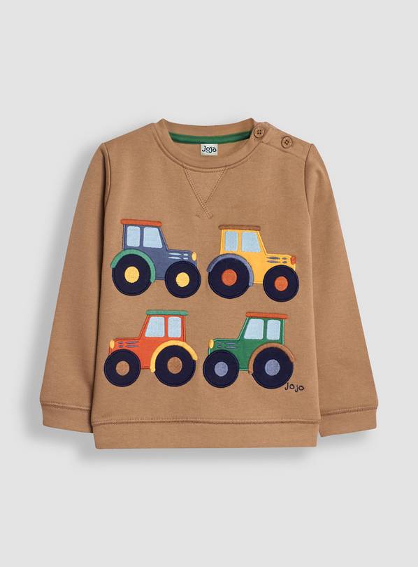 JOJO MAMAN BÉBÉ Tractor Applique Sweatshirt 18-24 month