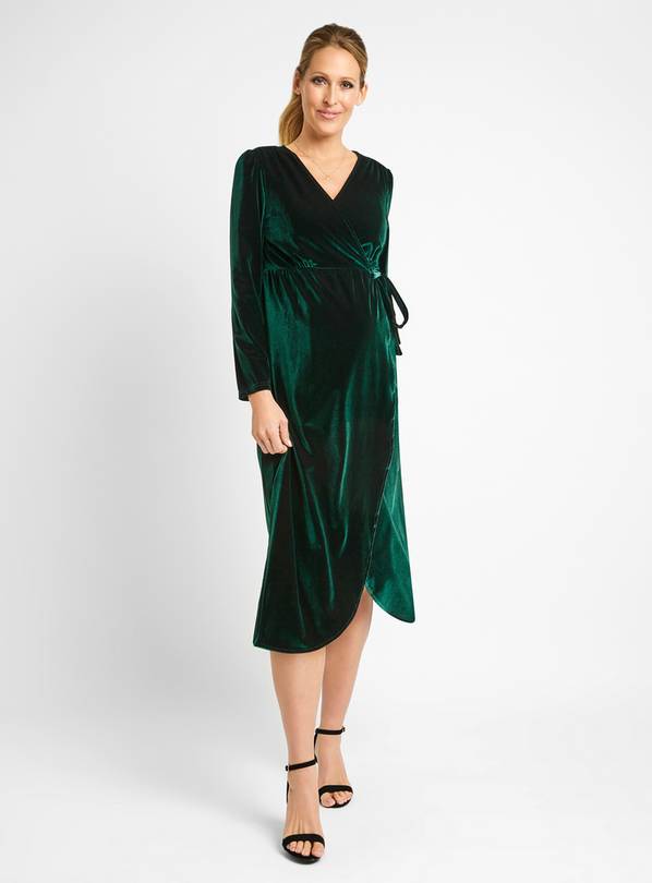 JOJO MAMAN B&Eacute;B&Eacute; Velvet Maternity & Nursing Wrap Dress S