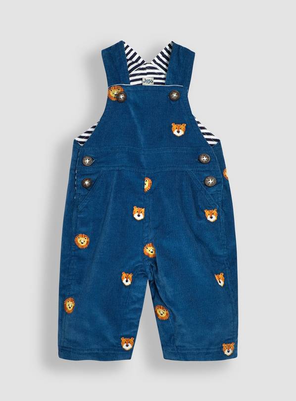 JOJO MAMAN BÉBÉ Safari Animal Embroidered Dungarees 12 - 18 month