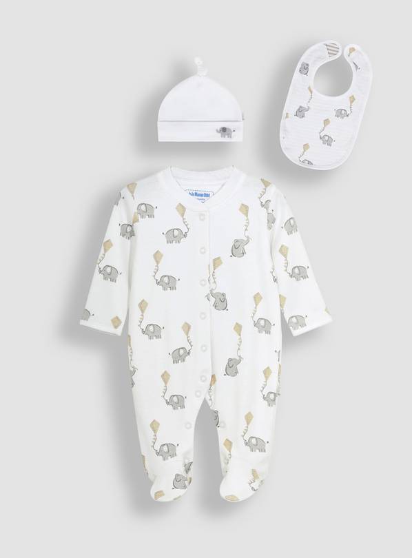 JOJO MAMAN BÉBÉ 3 Pack Sleepsuit, Hat & Bib Set 9-12 months