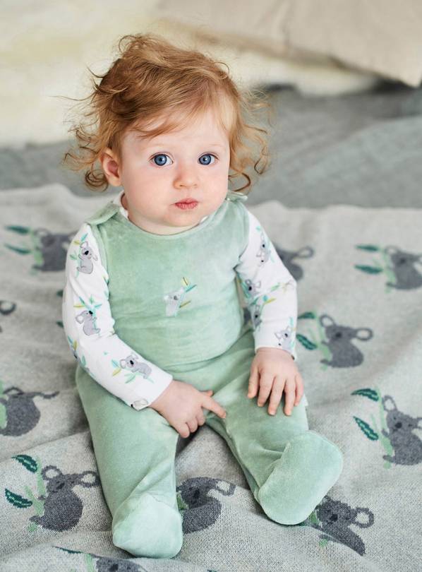 JOJO MAMAN B&Eacute;B&Eacute; 2 Piece Koala Dungaree Set 0-3 month