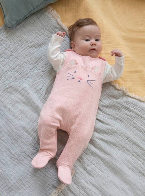 JOJO MAMAN B&Eacute;B&Eacute; 2 Piece Mouse Dungaree Set 0-3 month