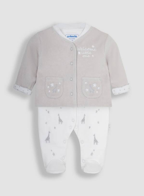 JOJO MAMAN B&Eacute;B&Eacute; 2 Piece Welcome Little One Sleepsuit & Jacket Set 6-9 months