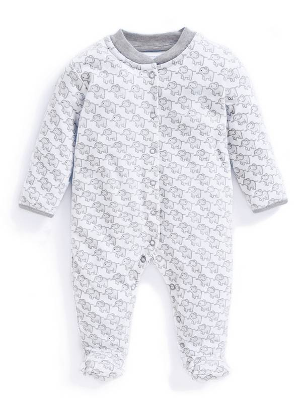 JOJO MAMAN B&Eacute;B&Eacute; Little Elephant Sleepsuit Grey 6-9 months