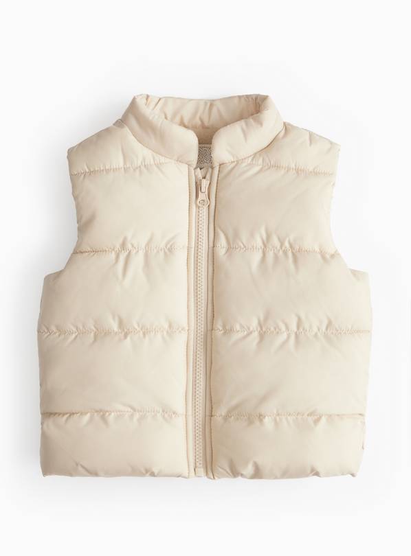 Stone Quilted Gilet 12-18 months