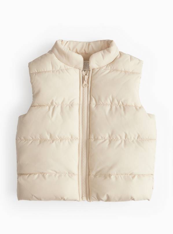 Stone Quilted Gilet 9-12 months