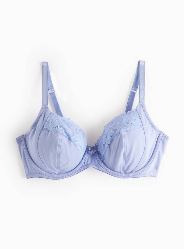 DD+ Blue Lace Underwired Full Cup Bra 34DD