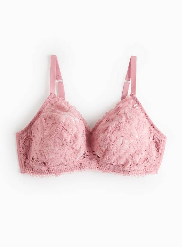 Pink Floral Lace Non Padded Bralette  38G