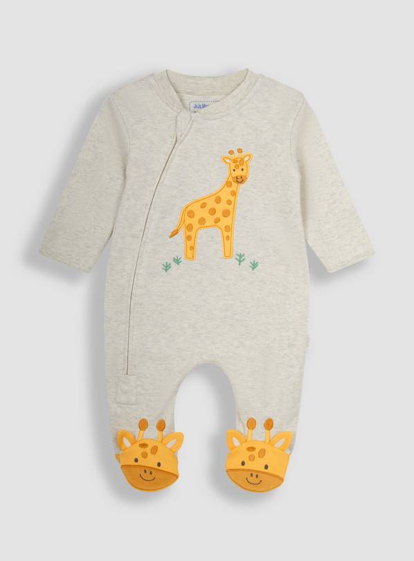 JOJO MAMAN BÉBÉ Giraffe Applique Zip Sleepsuit 3-6 month