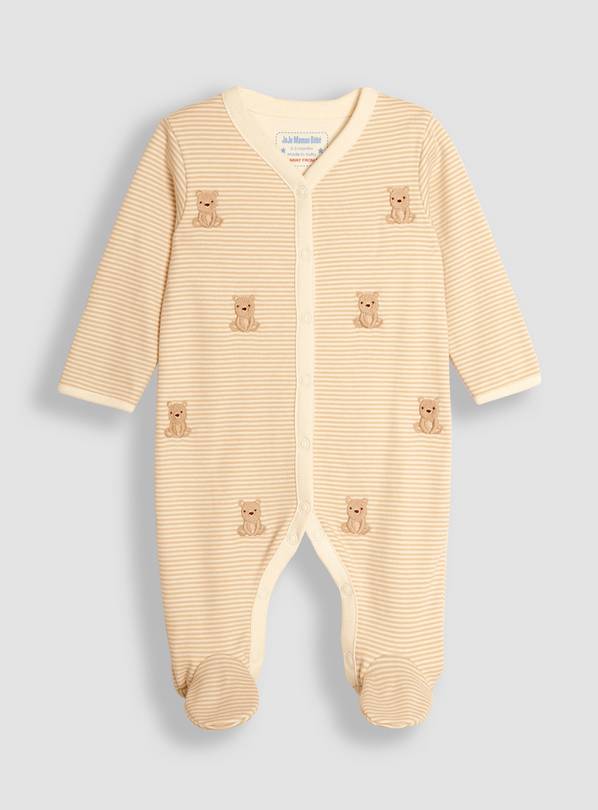 JOJO MAMAN BÉBÉ Bear Embroidered Sleepsuit 6-9 months