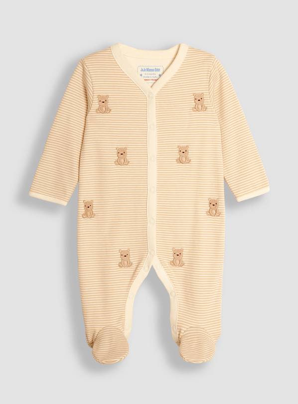 JOJO MAMAN B&Eacute;B&Eacute; Bear Embroidered Sleepsuit 3-6 Month