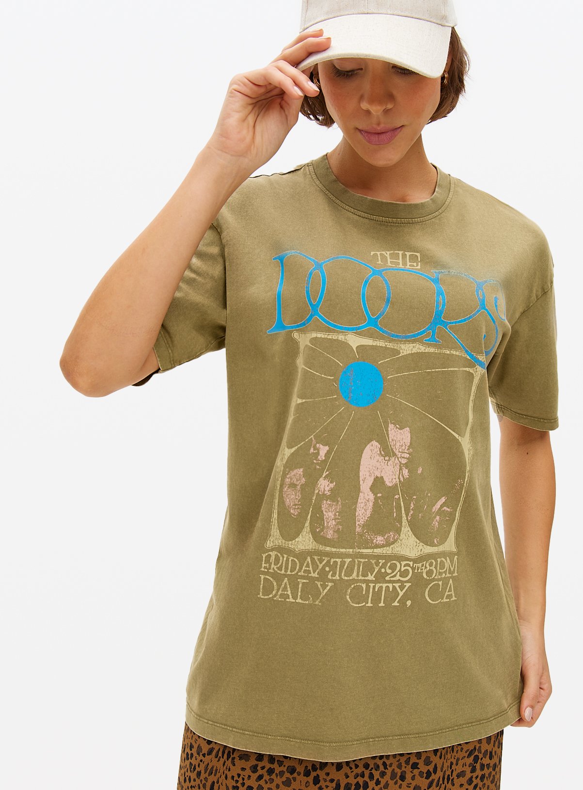 Green The Doors Graphic Oversized T-Shirt 18