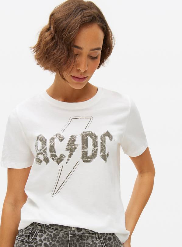 White ACDC Graphic Regular T-Shirt 22