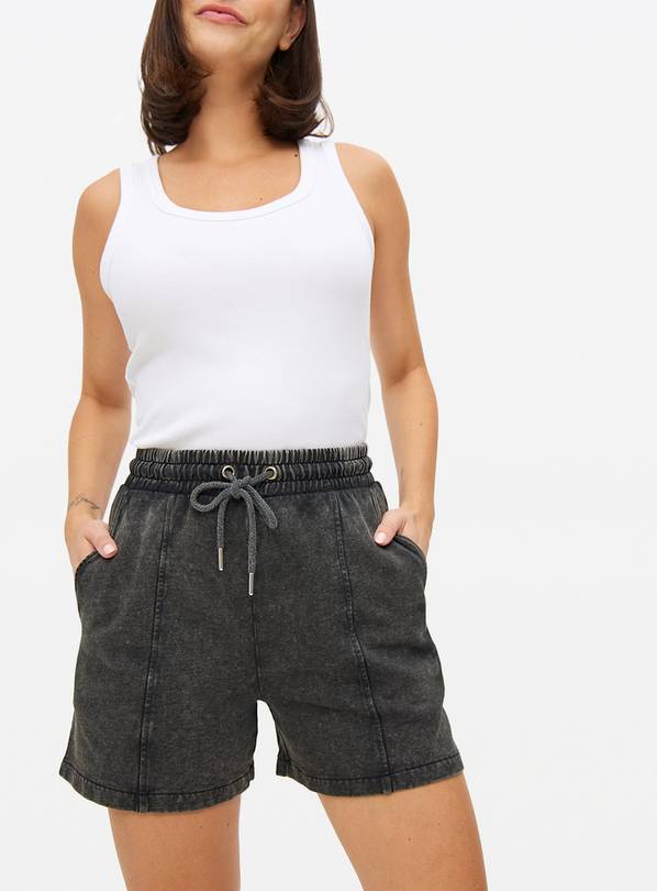 Charcoal Washed Coord Sweat Shorts  S