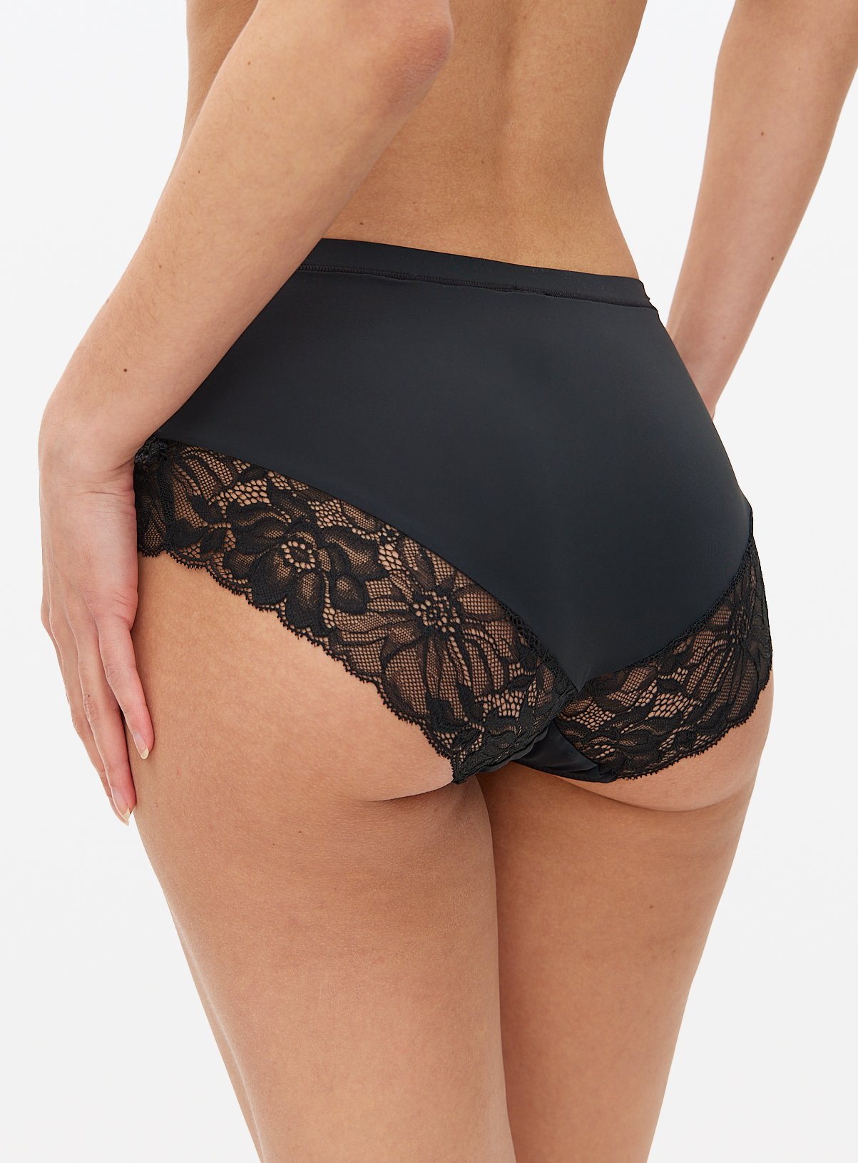 Black Floral Lace Full Brief Knickers 20 - Image 4 thumbnail