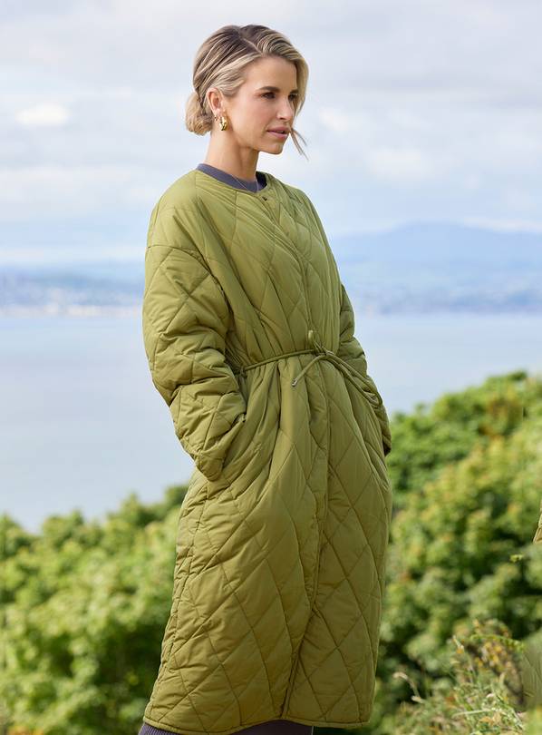 VOGUE WILLIAMS Olive Quilted Coat M