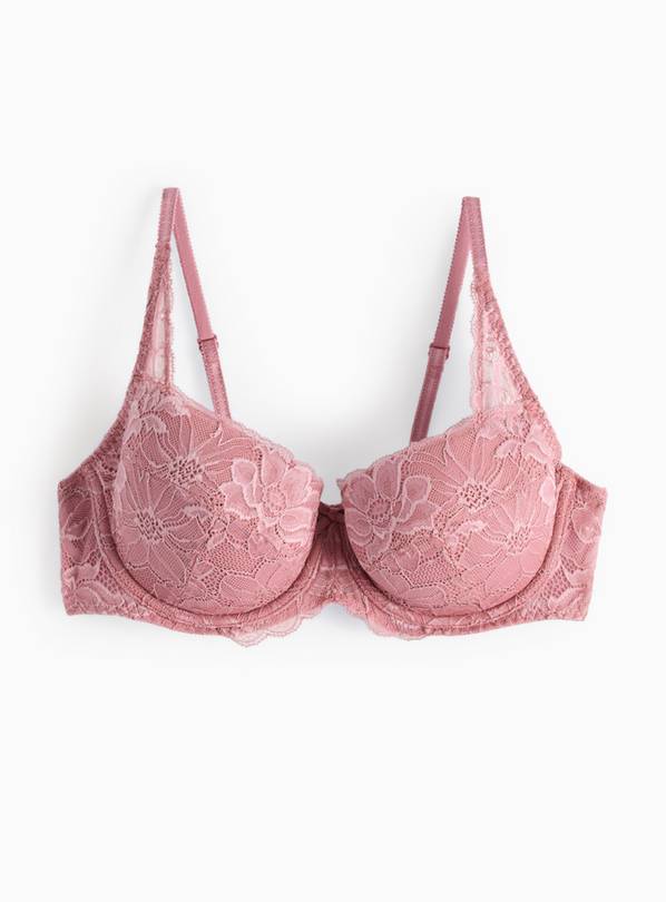 Blush Pink Floral Lace Padded Bra 38B