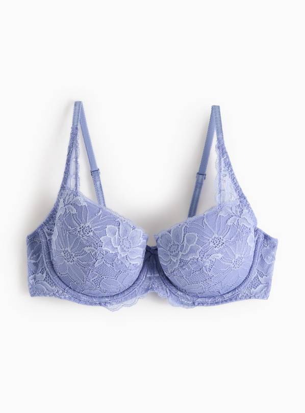 Periwinkle Floral Lace Padded Bra 38E