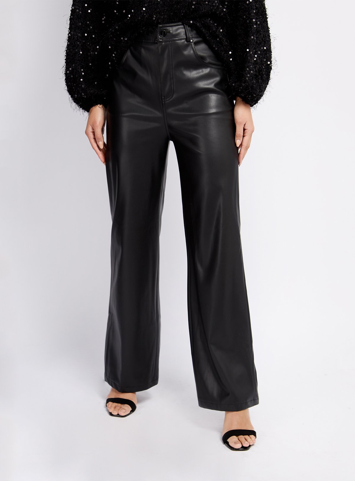 VOGUE WILLIAMS Black Pu Trousers 10 - Image 2 thumbnail
