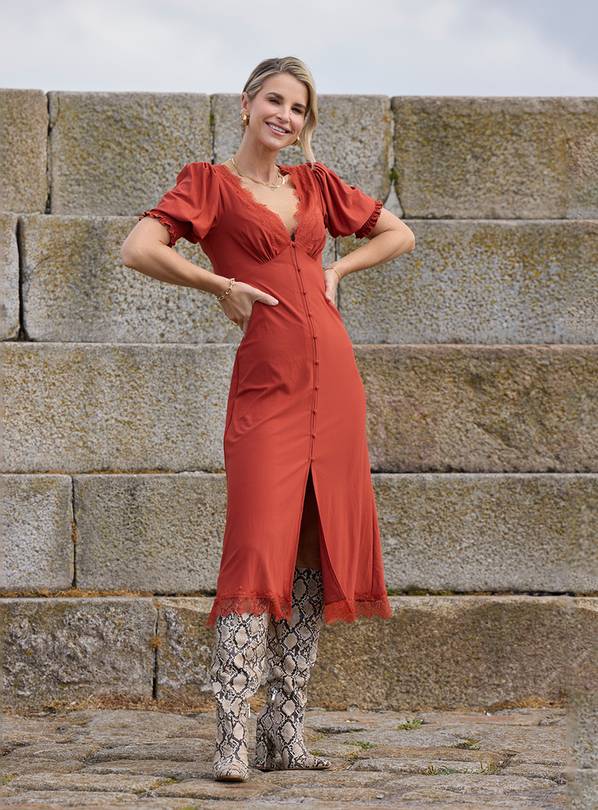 VOGUE WILLIAMS Copper Trim Midaxi Dress 14