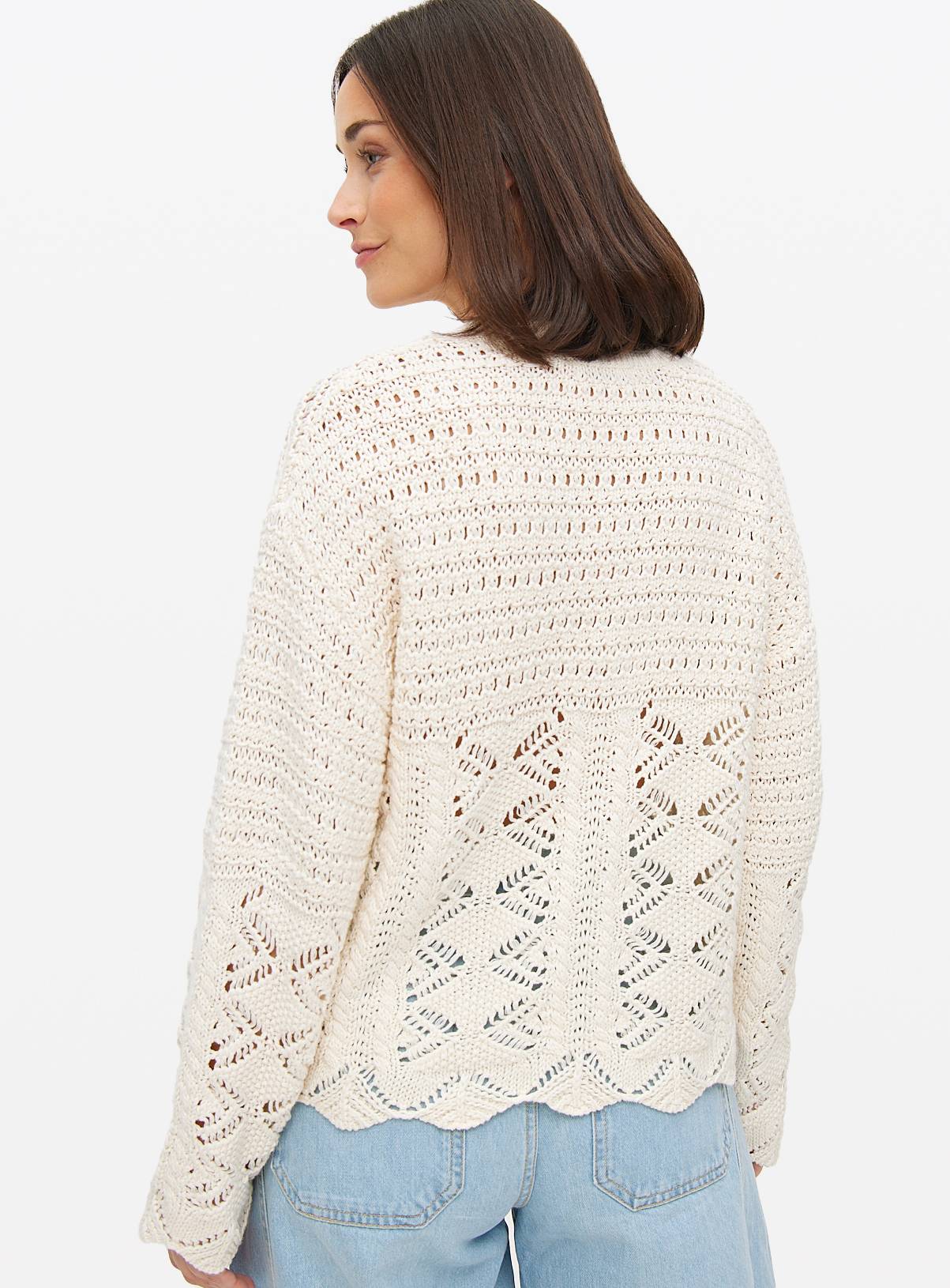 Cream Scallop Trim Crochet Jumper 24 - Image 4