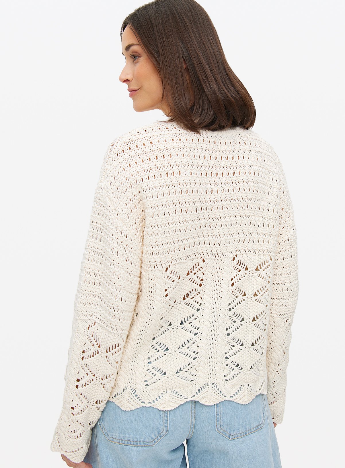Cream Scallop Trim Crochet Jumper 10 - Image 4 thumbnail