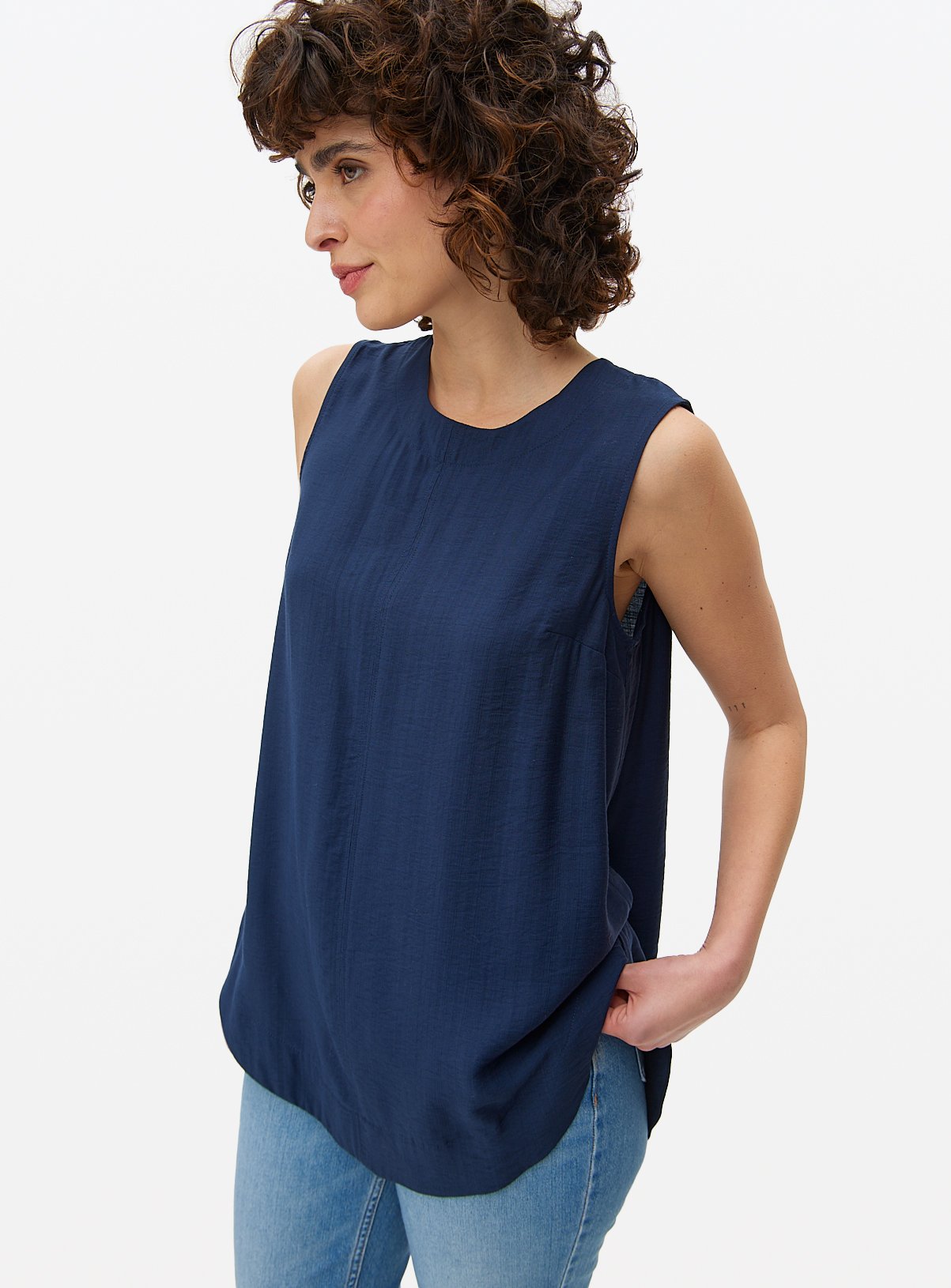 Navy Sleeveless Shell Top 20 - Image 1 thumbnail