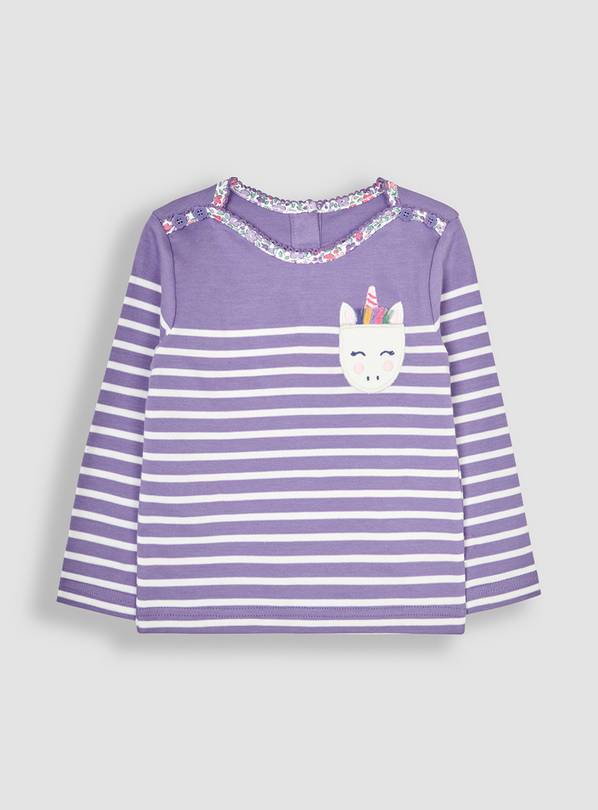 JOJO MAMAN BÉBÉ Unicorn Pocket Breton Top 6-12 month