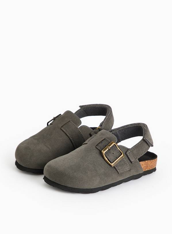 Charcoal Buckle Ankle Strap Clogs 3