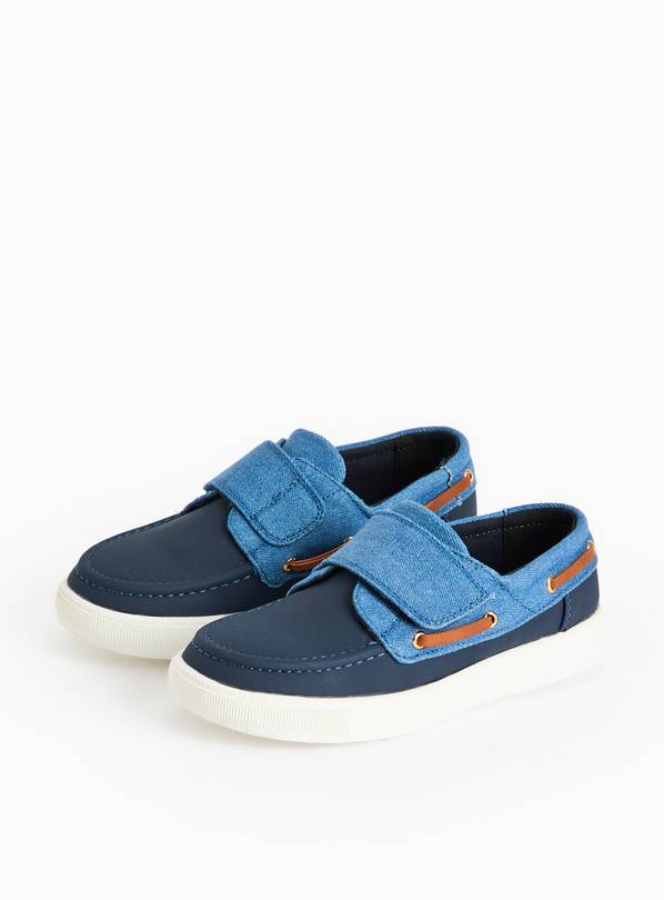 Navy Denim Panel Boat Shoes 2