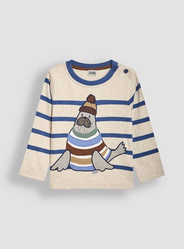 JOJO MAMAN BÉBÉ Walrus Applique Top 4-5 Years