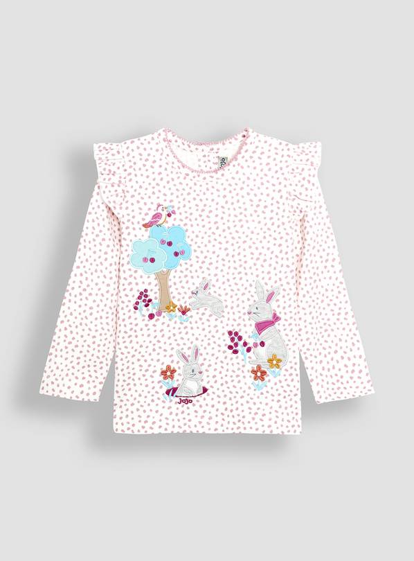 JOJO MAMAN BÉBÉ Bunny & Butterfly Applique Top 5-6 Years