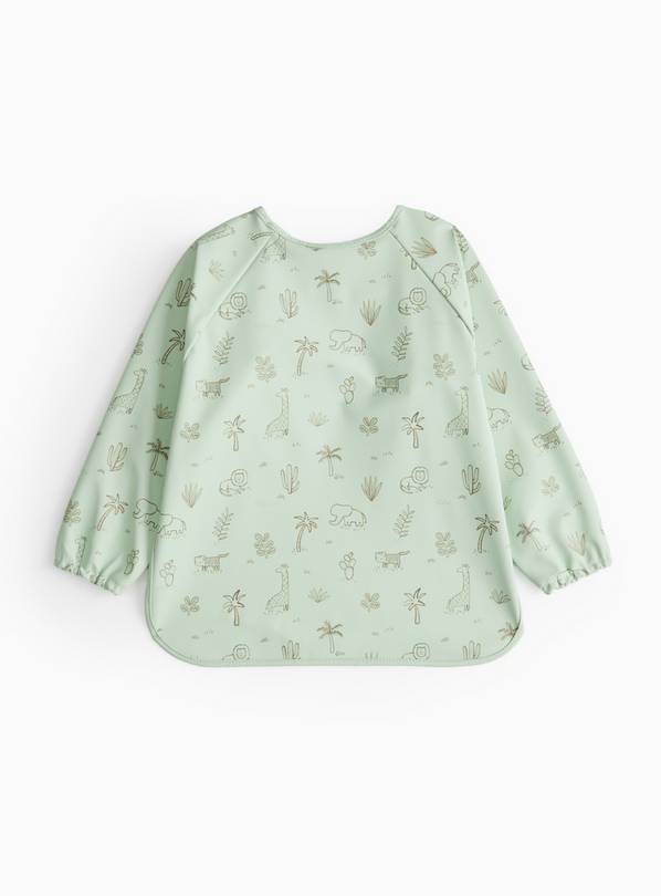 Green Palm Tree Printed Long Sleeve Bib One Size