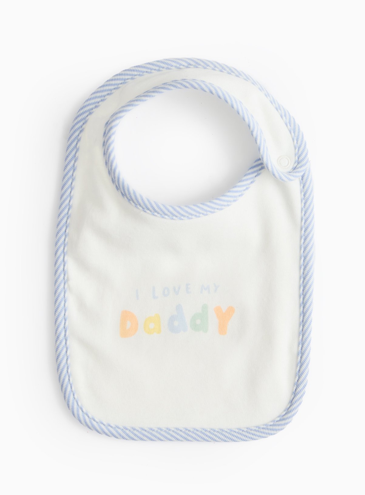 White White I Love My Daddy Slogan Cotton Bib One Size - Tu by Sainsbury's