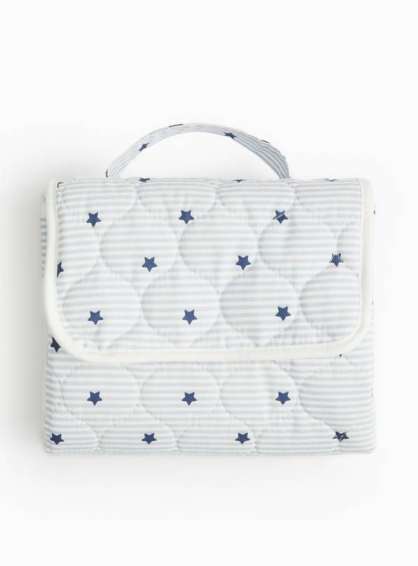 Blue Stripe Star Print Travel Changing Mat One Size