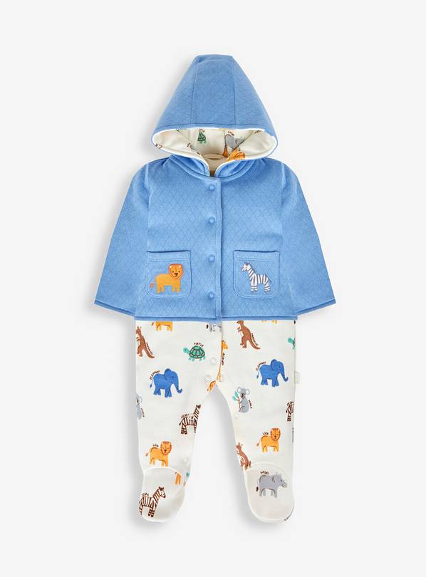JOJO MAMAN BÉBÉ 2 Piece Safari Sleepsuit & Jacket Set 3-6 months