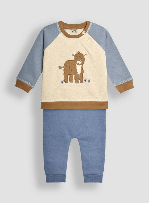 JOJO MAMAN BÉBÉ Cow Sweatshirt & Jogger Baby Set 6-12 months