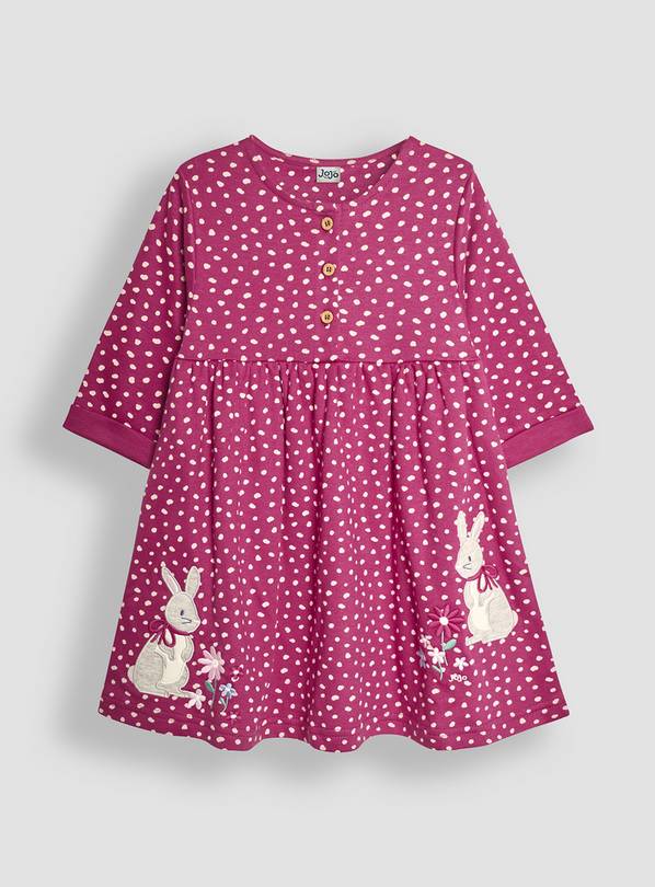 JOJO MAMAN B&Eacute;B&Eacute; Bunny Applique Button Front Dress 12 - 18 month