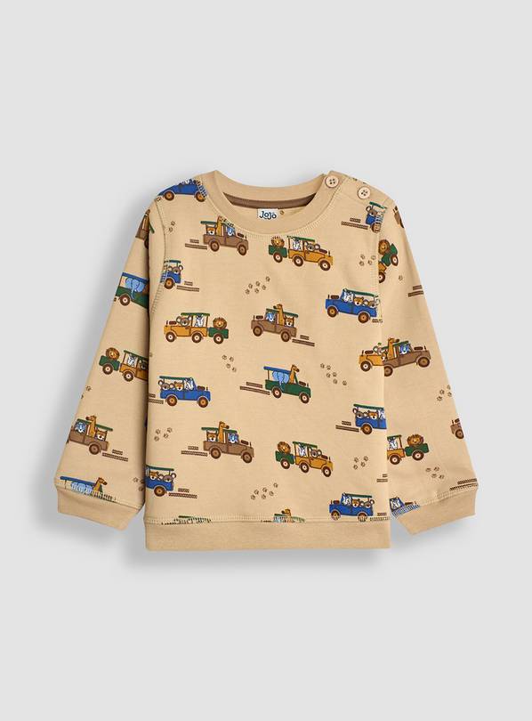 JOJO MAMAN B&Eacute;B&Eacute; Safari Jeep Print Sweatshirt 6-12 month