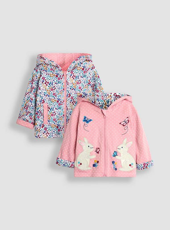 JOJO MAMAN B&Eacute;B&Eacute; Bunny Applique Reversible Hoodie 18-24 month