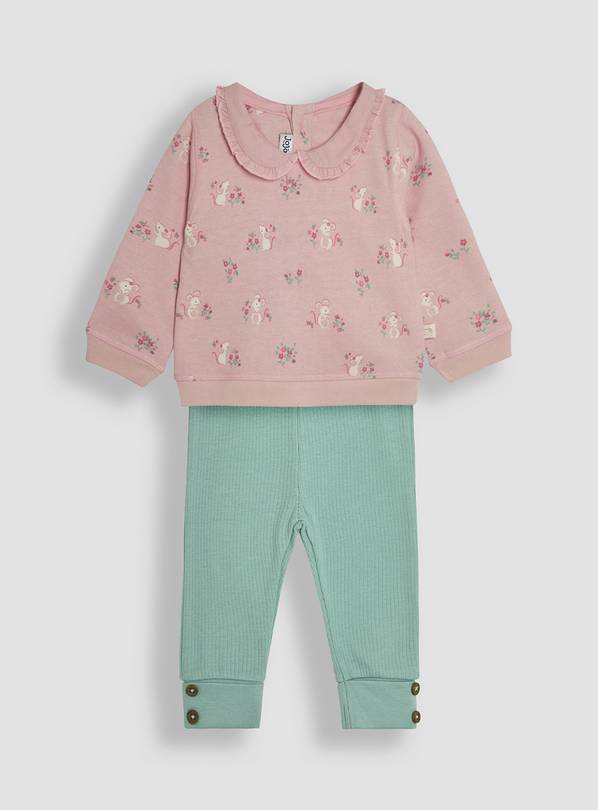 JOJO MAMAN BÉBÉ Pretty Mouse Sweatshirt & Leggings Set 3-6 months