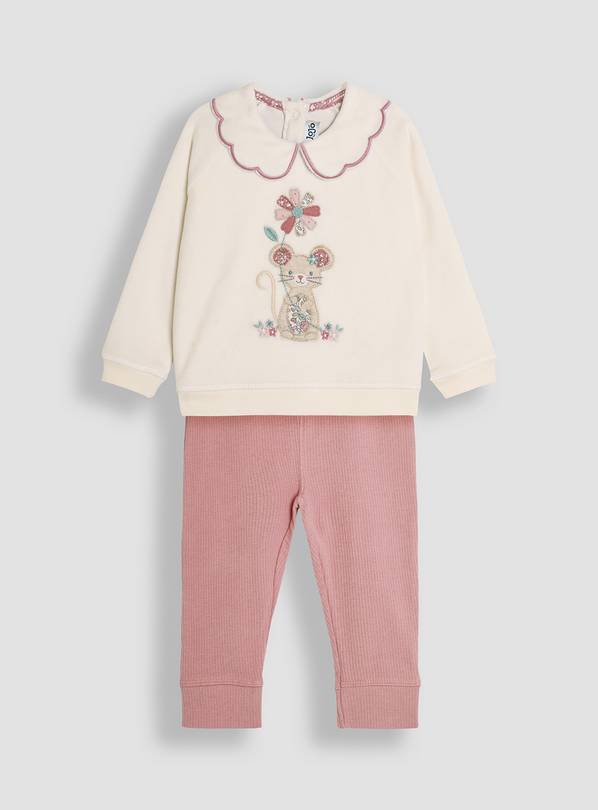 JOJO MAMAN BÉBÉ Mouse Applique Sweatshirt & Leggings Set 12-18 months