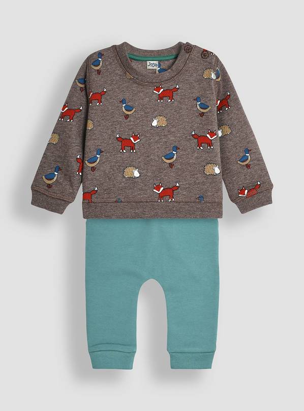 JOJO MAMAN BÉBÉ Woodland Friends Print Sweatshirt & Jogger Set 12 - 18 month