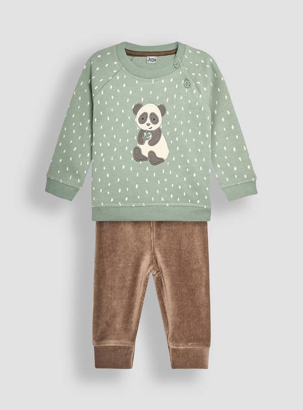 JOJO MAMAN BÉBÉ Panda Sweatshirt & Cosy Trouser Baby Set 12-18 months