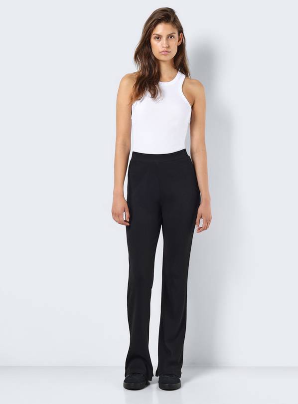 NOISY MAY High Waisted Flared Trousers Black L